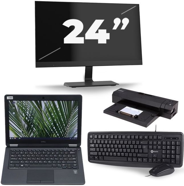 Dell Latitude 5280 - Intel Core i5-7e Generatie - 12 inch - 8GB RAM - 256GB SSD - Windows 11 + 1x 24 inch Monitor Nette Staat