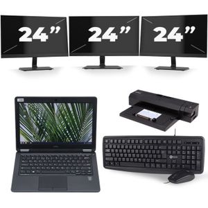 Dell Latitude 5280 - Intel Core i5-7e Generatie - 12 inch - 8GB RAM - 256GB SSD - Windows 11 + 3x 24 inch Monitor Nette Staat