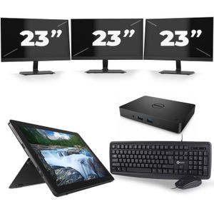 Dell Latitude 5290 - Intel Core i5-8e Generatie - 12 inch - 16GB RAM - 512GB SSD - Windows 11 + 3x 23 inch Monitor Nette Staat