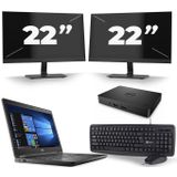 Dell Latitude 5480 - Intel Core i5-6e Generatie - 14 inch - 8GB RAM - 256GB SSD - Windows 11 + 2x 22 inch Monitor Zichtbaar gebruikt