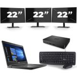 Dell Latitude 5480 - Intel Core i5-6e Generatie - 14 inch - 8GB RAM - 256GB SSD - Windows 11 + 3x 22 inch Monitor Zichtbare schade