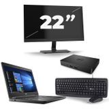 Dell Latitude 5480 - Intel Core i3-7e Generatie - 14 inch - 8GB RAM - 256GB SSD - Windows 11 + 1x 22 inch Monitor Nette Staat