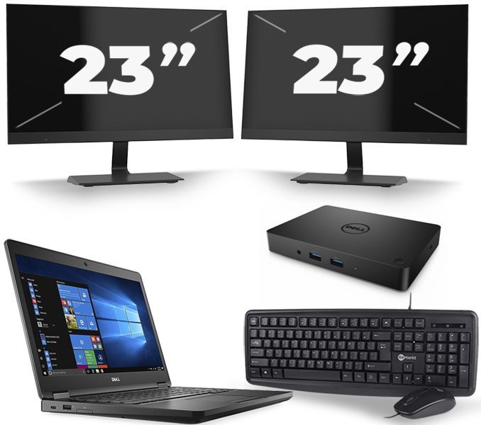 Dell Latitude 5480 - Intel Core i3-7e Generatie - 14 inch - 8GB RAM - 256GB SSD - Windows 11 + 2x 23 inch Monitor