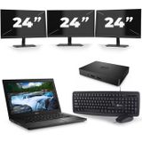 Dell Latitude 5490 - Intel Core i3-8e Generatie - 14 inch - 8GB RAM - 256GB SSD - Windows 11 + 3x 24 inch Monitor Zichtbaar gebruikt