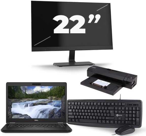 Dell Latitude 5491 - Intel Core i5-8e Generatie - 14 inch - 16GB RAM - 256GB SSD - Windows 11 + 1x 22 inch Monitor Zichtbare schade