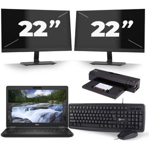 Dell Latitude 5491 - Intel Core i5-8e Generatie - 14 inch - 16GB RAM - 256GB SSD - Windows 11 + 2x 22 inch Monitor Zichtbare schade