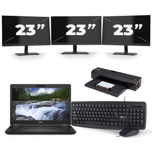 Dell Latitude 5491 - Intel Core i5-8e Generatie - 14 inch - 16GB RAM - 256GB SSD - Windows 11 + 3x 23 inch Monitor Zichtbare schade