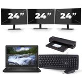 Dell Latitude 5491 - Intel Core i5-8e Generatie - 14 inch - 16GB RAM - 256GB SSD - Windows 11 + 3x 24 inch Monitor Zichtbare schade