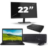 Dell Latitude 5580 - Intel Core i5-6e Generatie - 15 inch - 8GB RAM - 256GB SSD - Windows 11 + 1x 22 inch Monitor Nette Staat