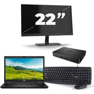 Dell Latitude 5580 - Intel Core i5-6e Generatie - 15 inch - 8GB RAM - 256GB SSD - Windows 11 + 1x 22 inch Monitor Nette Staat