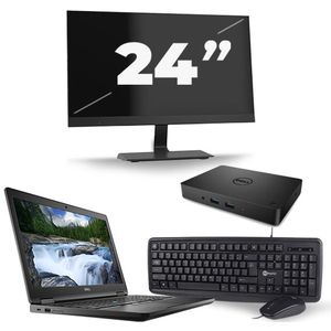 Dell Latitude 5590 - Intel Core i5-8e Generatie - 15 inch - 16GB RAM - 512GB SSD - Windows 11 + 1x 24 inch Monitor Nette Staat