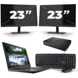 Dell Latitude 5590 - Intel Core i5-8e Generatie - 15 inch - 16GB RAM - 512GB SSD - Windows 11 + 2x 23 inch Monitor Zichtbaar gebruikt
