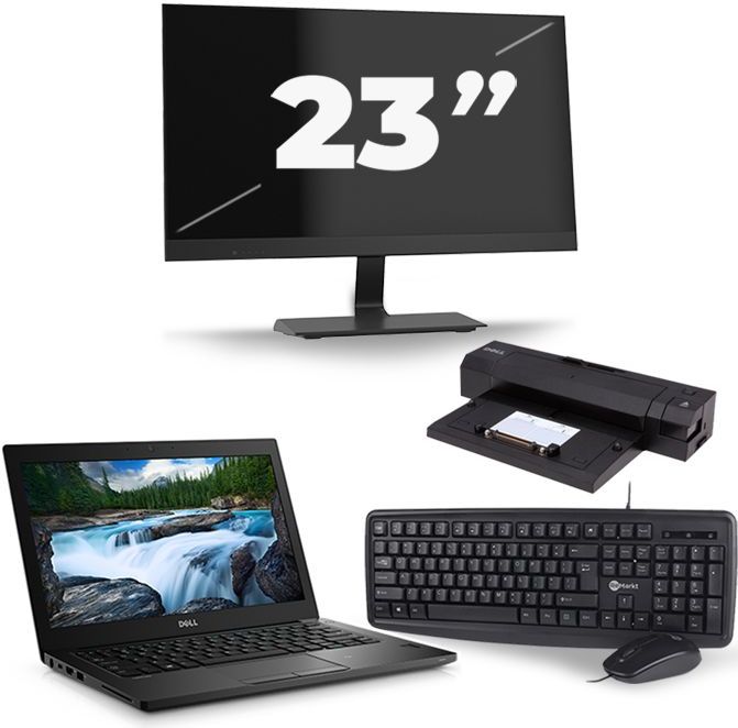 Dell Latitude 7280 - Intel Core i7-6e Generatie - 12 inch - 16GB RAM - 256GB SSD - Windows 11 + 1x 23 inch Monitor Zichtbaar gebruikt