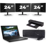 Dell Latitude 7280 - Intel Core i5-7e Generatie - 12 inch - 8GB RAM - 256GB SSD - Windows 11 + 3x 24 inch Monitor Zichtbaar gebruikt