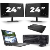 Dell Latitude 7300 - Intel Core i5-8e Generatie - 13 inch - 16GB RAM - 256GB SSD - Windows 11 + 2x 24 inch Monitor Zichtbare schade