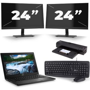 Dell Latitude 7380 - Intel Core i5-7e Generatie - 13 inch - 8GB RAM - 240GB SSD - Windows 11 + 2x 24 inch Monitor
