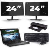 Dell Latitude 7390 - Intel Core i5-8e Generatie - 13 inch - 16GB RAM - 256GB SSD - Windows 11 + 2x 24 inch Monitor Zichtbaar gebruikt