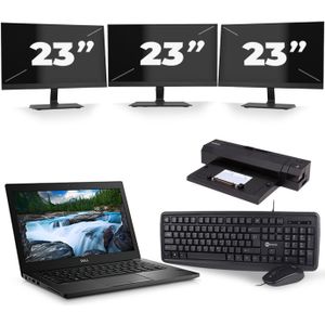 Dell Latitude 7390 - Intel Core i7-8e Generatie - 13 inch - 16GB RAM - 256GB SSD - Windows 11 + 3x 23 inch Monitor Zichtbaar gebruikt