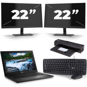 Dell Latitude 7490 - Intel Core i7-8e Generatie - 14 inch - 16GB RAM - 256GB SSD - Windows 11 + 2x 22 inch Monitor Zichtbaar gebruikt