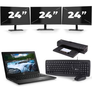 Dell Latitude 7490 - Intel Core i7-8e Generatie - 14 inch - 16GB RAM - 256GB SSD - Windows 11 + 3x 24 inch Monitor Zichtbaar gebruikt