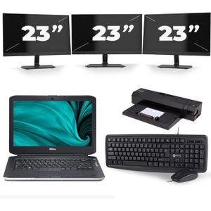 Dell Latitude E5430 - Intel Core i5-3e Generatie - 14 inch - 8GB RAM - 240GB SSD - Windows 10 + 3x 23 inch Monitor