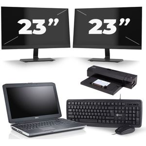 Dell Latitude E5530 - Intel Core i3-3e Generatie - 15 inch - 8GB RAM - 240GB SSD - Windows 10 + 2x 23 inch Monitor