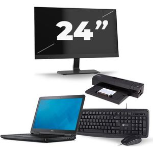 Dell Latitude E5540 - Intel Core i3-4e Generatie - 15 inch - 8GB RAM - 256GB SSD - Windows 11 + 1x 24 inch Monitor Zichtbaar gebruikt