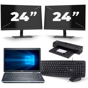 Dell Latitude E6430 - Intel Core i3-3e Generatie - 14 inch - 8GB RAM - 240GB SSD - Windows 10 + 2x 24 inch Monitor