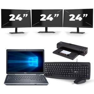 Dell Latitude E6430 - Intel Core i3-3e Generatie - 14 inch - 8GB RAM - 240GB SSD - Windows 10 + 3x 24 inch Monitor