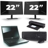 Dell Latitude E6510 - Intel Core i7-1e Generatie - 15 inch - 8GB RAM - 256GB SSD - Windows 10 + 2x 22 inch Monitor Nette Staat