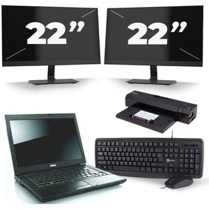 Dell Latitude E6510 - Intel Core i7-1e Generatie - 15 inch - 8GB RAM - 256GB SSD - Windows 10 + 2x 22 inch Monitor