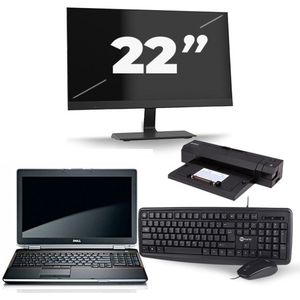 Dell Latitude E6520 - Intel Core i5-2e Generatie - 15 inch - 8GB RAM - 240GB SSD - Windows 10 + 1x 22 inch Monitor