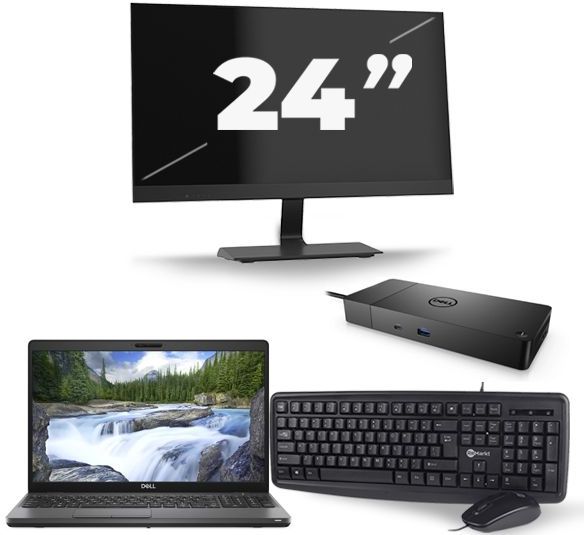 Dell Precision 3541 - Intel Core i7-9e Generatie - 15 inch - 16GB RAM - 256GB SSD - Windows 11 + 1x 24 inch Monitor Nette Staat