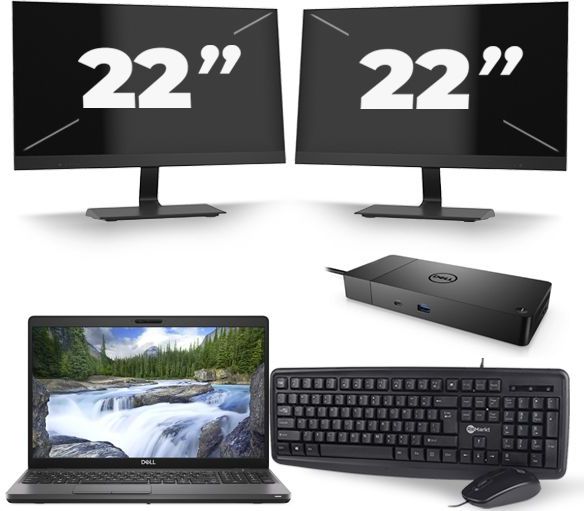 Dell Precision 3541 - Intel Core i7-9e Generatie - 15 inch - 16GB RAM - 256GB SSD - Windows 11 + 2x 22 inch Monitor Nette Staat