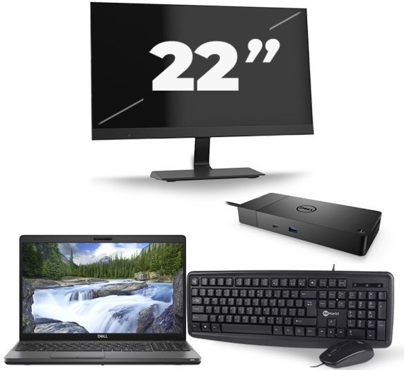 Dell Precision 3541 - Intel Core i7-9e Generatie - 15 inch - 16GB RAM - 256GB SSD - Windows 11 + 1x 22 inch Monitor Zichtbaar gebruikt