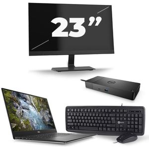 Dell Precision 5530 - Intel Core i7-8e Generatie - 15 inch - 16GB RAM - 256GB SSD - Windows 11 + 1x 23 inch Monitor Zichtbaar gebruikt