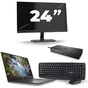 Dell Precision 5530 - Intel Core i7-8e Generatie - 15 inch - 16GB RAM - 256GB SSD - Windows 11 + 1x 24 inch Monitor Zichtbaar gebruikt