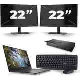 Dell Precision 5540 - Intel Core i7-9e Generatie - 15 inch - 16GB RAM - 256GB SSD - Windows 11 + 2x 22 inch Monitor Nette Staat