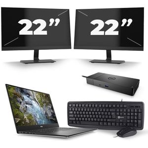 Dell Precision 5540 - Intel Core i7-9e Generatie - 15 inch - 16GB RAM - 256GB SSD - Windows 11 + 2x 22 inch Monitor Nette Staat