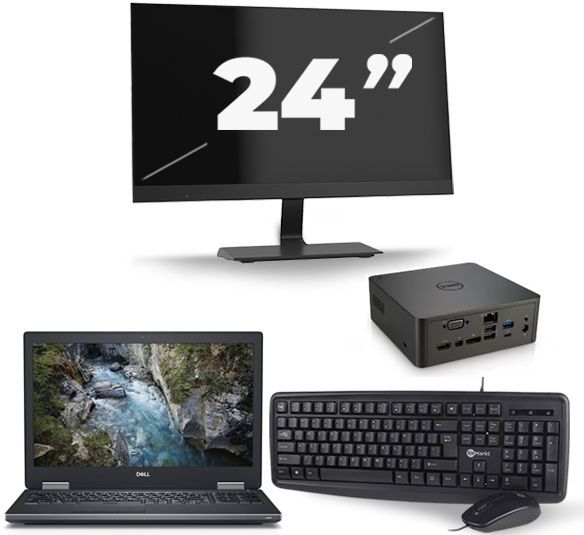 Dell Precision 7530 - Intel Core i7-8e Generatie - 15 inch - 16GB RAM - 256GB SSD - Windows 11 + 1x 24 inch Monitor Nette Staat