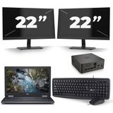 Dell Precision 7530 - Intel Core i7-8e Generatie - 15 inch - 16GB RAM - 256GB SSD - Windows 11 + 2x 22 inch Monitor Zichtbaar gebruikt