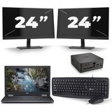 Dell Precision 7530 - Intel Core i7-8e Generatie - 15 inch - 16GB RAM - 256GB SSD - Windows 11 + 2x 24 inch Monitor Zichtbaar gebruikt