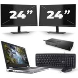 Dell Precision 7540 - Intel Core i7-9e Generatie - 15 inch - 16GB RAM - 256GB SSD - Windows 11 + 2x 24 inch Monitor Nette Staat