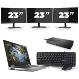Dell Precision 7540 - Intel Core i7-9e Generatie - 15 inch - 16GB RAM - 256GB SSD - Windows 11 + 3x 23 inch Monitor Nette Staat