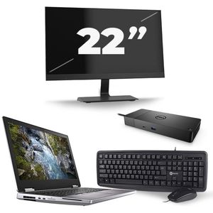 Dell Precision 7540 - Intel Core i7-9e Generatie - 15 inch - 16GB RAM - 256GB SSD - Windows 11 + 1x 22 inch Monitor Zichtbaar gebruikt