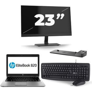 HP EliteBook 820 G3 - Intel Core i5-6e Generatie - 12 inch - 8GB RAM - 256GB SSD - Windows 11 + 1x 23 inch Monitor