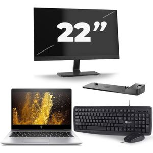 HP EliteBook 840 G5 - Intel Core i7-8e Generatie - 14 inch - 16GB RAM - 512GB SSD - Windows 11 + 1x 22 inch Monitor