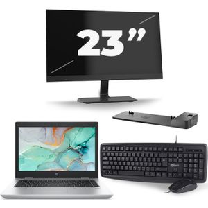 HP ProBook 645 G4 - AMD Ryzen 3 PRO 2300U - 14 inch - 8GB RAM - 256GB SSD - Windows 10 + 1x 23 inch Monitor Zichtbaar gebruikt