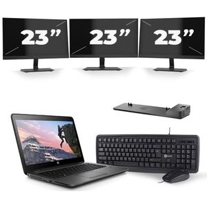 HP ZBook 14u G4 - Intel Core i7-7e Generatie - 14 inch - 16GB RAM - 480GB SSD - Windows 11 + 3x 23 inch Monitor