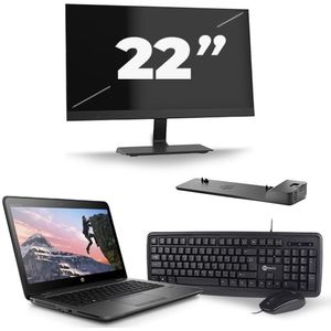 HP ZBook 14u G4 - Intel Core i7-7e Generatie - 14 inch - 16GB RAM - 512GB SSD - Windows 11 + 1x 22 inch Monitor Zichtbaar gebruikt